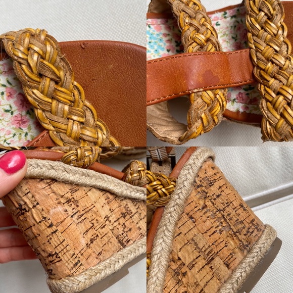 TAN CORK BRAIDED CUTOUT WEDGES! 👡 - Picture 2 of 8